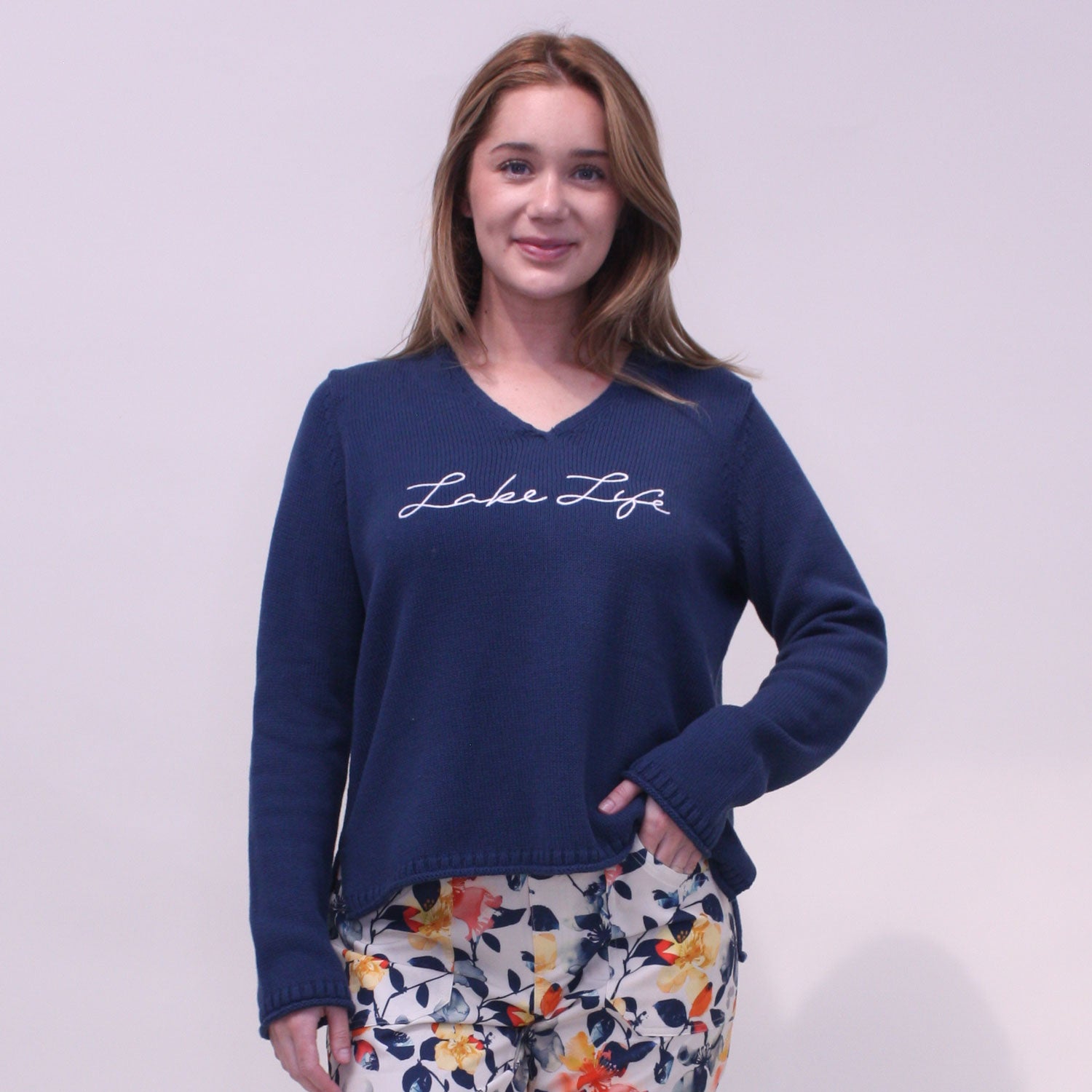 Calla Lake Life V-Neck Sweater