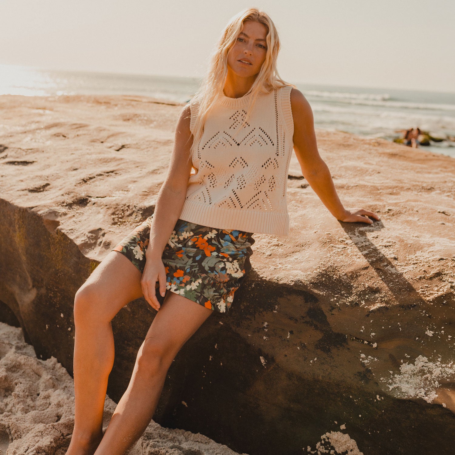 Camille Sleeveless Pointelle Sweater