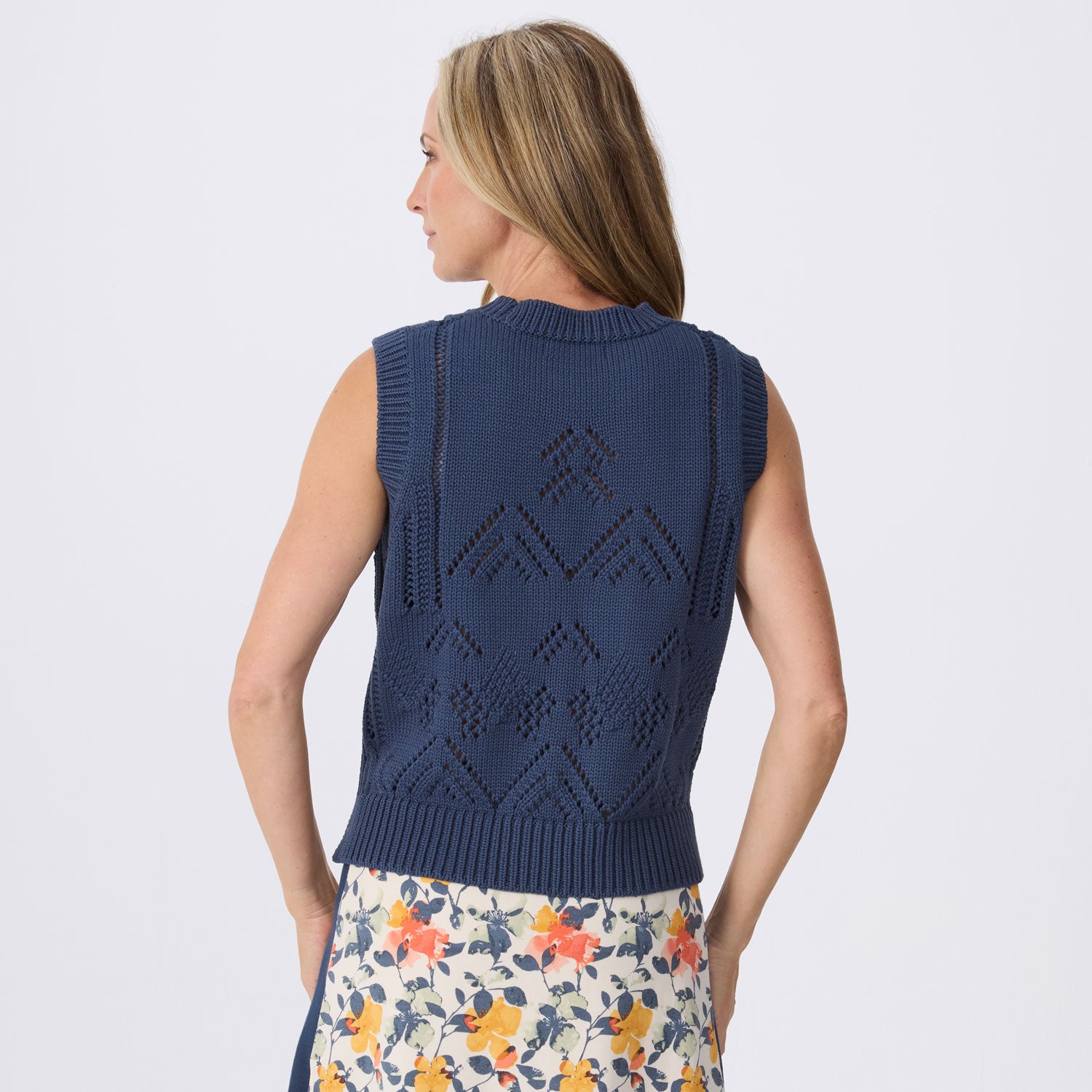 Camille Sleeveless Pointelle Sweater