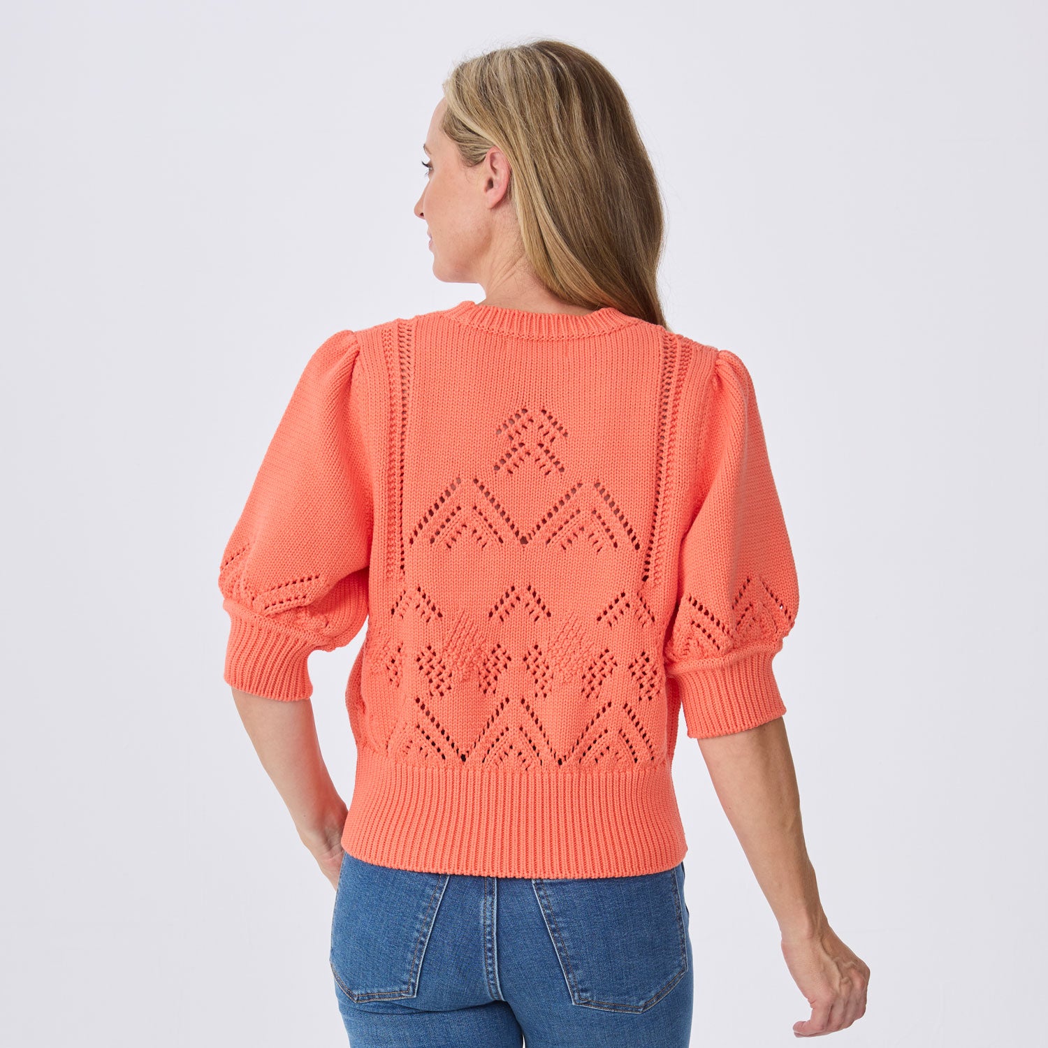 Clary Short Sleeve Pointelle Sweater